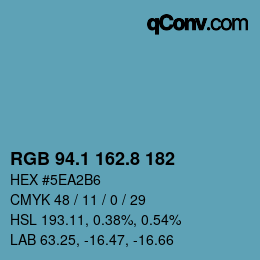 Color code: RGB 94.1 162.8 182 | qconv.com