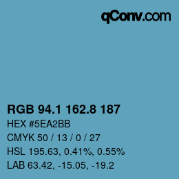 Código de color: RGB 94.1 162.8 187 | qconv.com