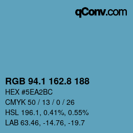 Color code: RGB 94.1 162.8 188 | qconv.com