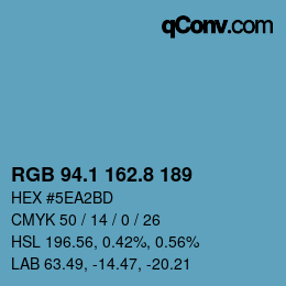 Color code: RGB 94.1 162.8 189 | qconv.com