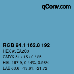 Color code: RGB 94.1 162.8 192 | qconv.com
