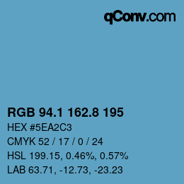 カラーコード: RGB 94.1 162.8 195 | qconv.com