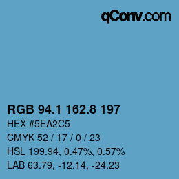 Color code: RGB 94.1 162.8 197 | qconv.com