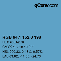 Código de color: RGB 94.1 162.8 198 | qconv.com