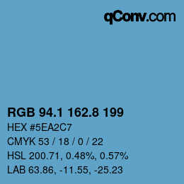 カラーコード: RGB 94.1 162.8 199 | qconv.com
