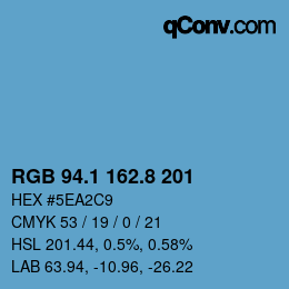 Color code: RGB 94.1 162.8 201 | qconv.com