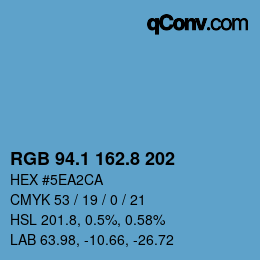 カラーコード: RGB 94.1 162.8 202 | qconv.com