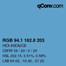 カラーコード: RGB 94.1 162.8 203 | qconv.com