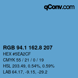 カラーコード: RGB 94.1 162.8 207 | qconv.com