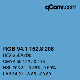 カラーコード: RGB 94.1 162.8 208 | qconv.com
