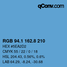 Color code: RGB 94.1 162.8 210 | qconv.com