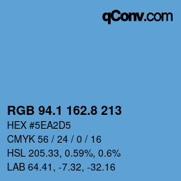 カラーコード: RGB 94.1 162.8 213 | qconv.com