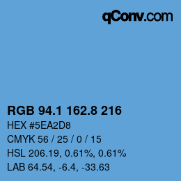 Color code: RGB 94.1 162.8 216 | qconv.com