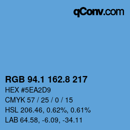 Color code: RGB 94.1 162.8 217 | qconv.com