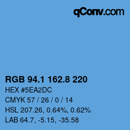 Color code: RGB 94.1 162.8 220 | qconv.com