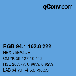 Color code: RGB 94.1 162.8 222 | qconv.com