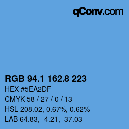 カラーコード: RGB 94.1 162.8 223 | qconv.com