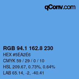 Color code: RGB 94.1 162.8 230 | qconv.com