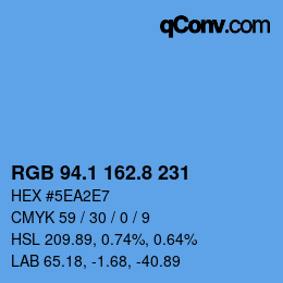 Color code: RGB 94.1 162.8 231 | qconv.com