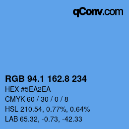 カラーコード: RGB 94.1 162.8 234 | qconv.com