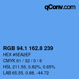 Color code: RGB 94.1 162.8 239 | qconv.com