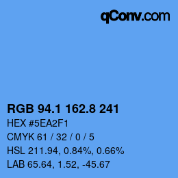 Color code: RGB 94.1 162.8 241 | qconv.com