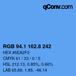 Color code: RGB 94.1 162.8 242 | qconv.com