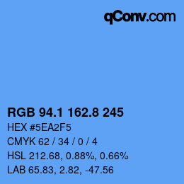 Color code: RGB 94.1 162.8 245 | qconv.com