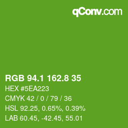 カラーコード: RGB 94.1 162.8 35 | qconv.com