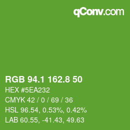 カラーコード: RGB 94.1 162.8 50 | qconv.com
