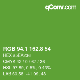 カラーコード: RGB 94.1 162.8 54 | qconv.com