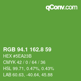 カラーコード: RGB 94.1 162.8 59 | qconv.com