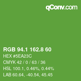 カラーコード: RGB 94.1 162.8 60 | qconv.com