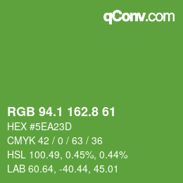 カラーコード: RGB 94.1 162.8 61 | qconv.com