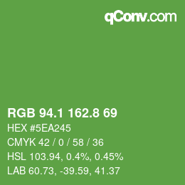 カラーコード: RGB 94.1 162.8 69 | qconv.com