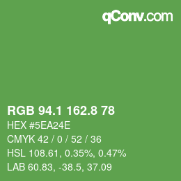 カラーコード: RGB 94.1 162.8 78 | qconv.com