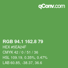 カラーコード: RGB 94.1 162.8 79 | qconv.com