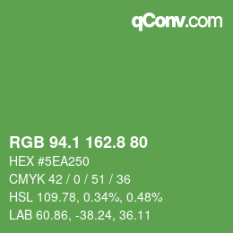 カラーコード: RGB 94.1 162.8 80 | qconv.com