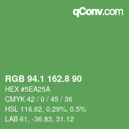 カラーコード: RGB 94.1 162.8 90 | qconv.com
