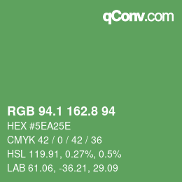 カラーコード: RGB 94.1 162.8 94 | qconv.com