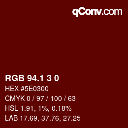 カラーコード: RGB 94.1 3 0 | qconv.com