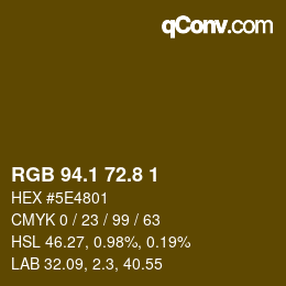 Color code: RGB 94.1 72.8 1 | qconv.com