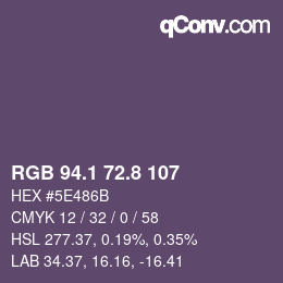 Color code: RGB 94.1 72.8 107 | qconv.com