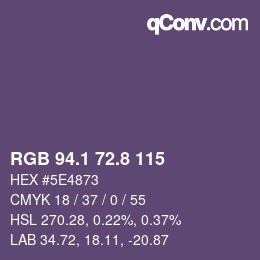 Color code: RGB 94.1 72.8 115 | qconv.com