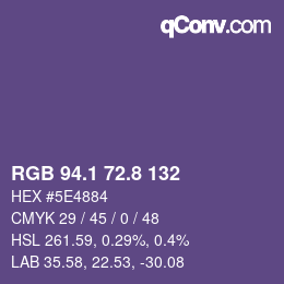 Color code: RGB 94.1 72.8 132 | qconv.com