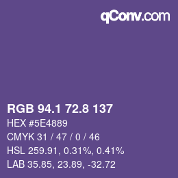 Color code: RGB 94.1 72.8 137 | qconv.com
