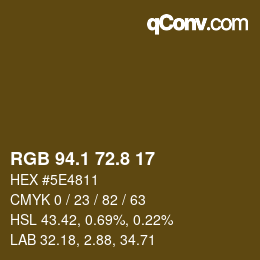 Farbcode: RGB 94.1 72.8 17 | qconv.com