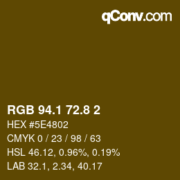 カラーコード: RGB 94.1 72.8 2 | qconv.com