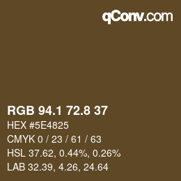 Color code: RGB 94.1 72.8 37 | qconv.com
