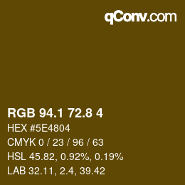 カラーコード: RGB 94.1 72.8 4 | qconv.com